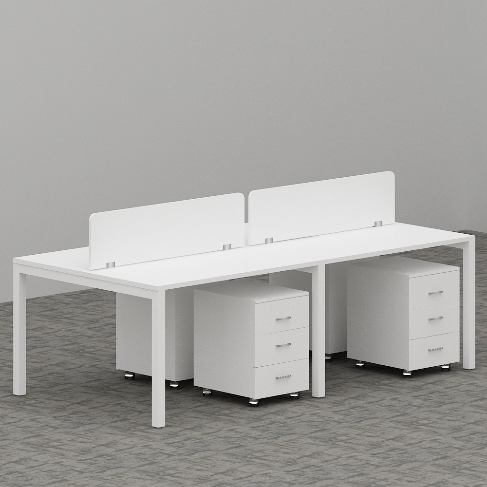 Galaxy Series Cluster of 4x Face to Face Workstation