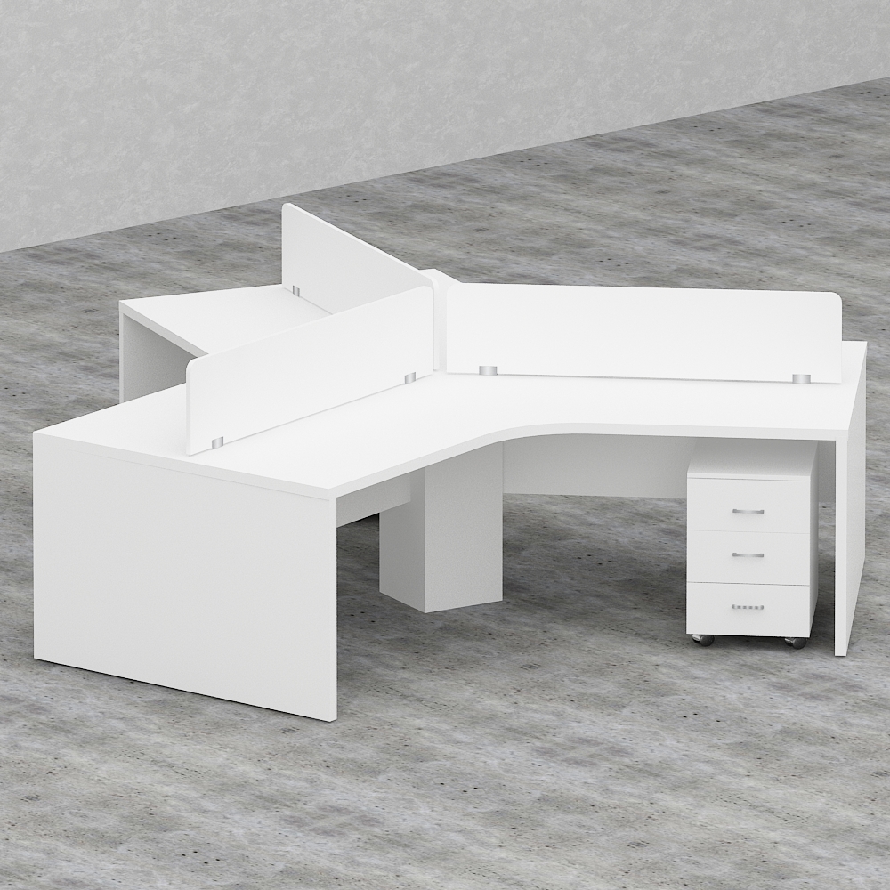 Rayan Series Cluster of 3-Person Workstation