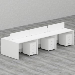 Rayan Series Cluster of 6x Face to Face Workstation