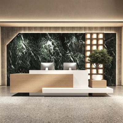 Wooden Reception Tables for UAE Hospitality Sector