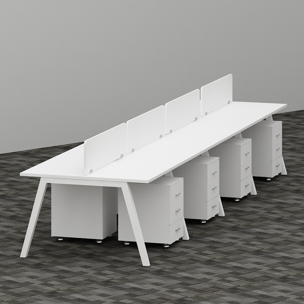 EVA Series Cluster of 8x Face to Face Workstation Office Concept Furniture - Office Furniture Manufacturer & Supplier in Dubai EVA Series Cluster of 8x Face to Face Workstation