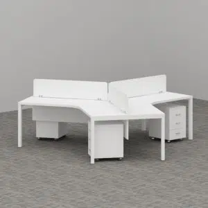 Galaxy Series Cluster of 3-Person Workstation