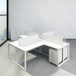 Novo Series L shape Workstation For 4-Person