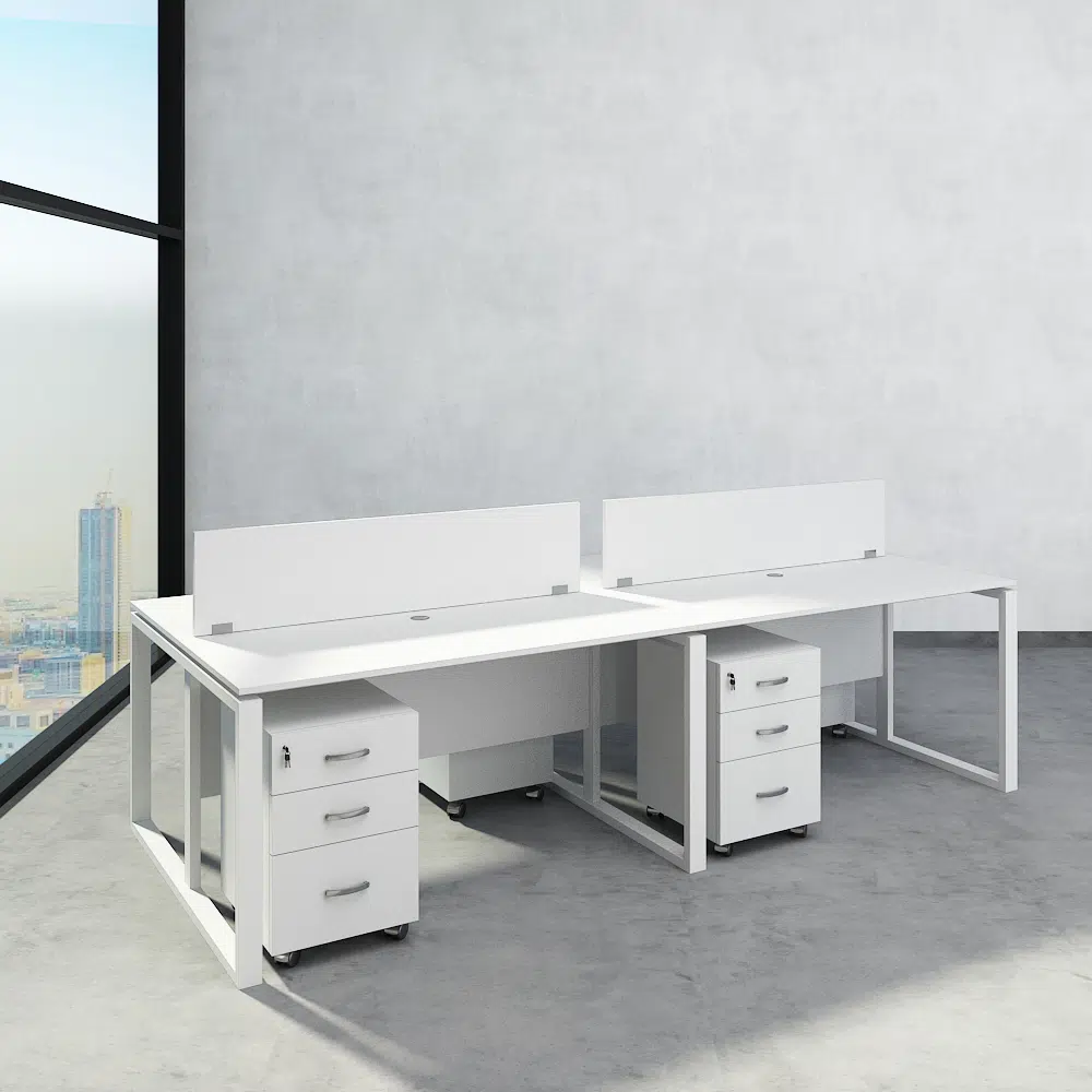 Novo Series Workstation For 4 Person Office Concept Furniture - Office Furniture Manufacturer & Supplier in Dubai Novo Series Workstation For 4-Person