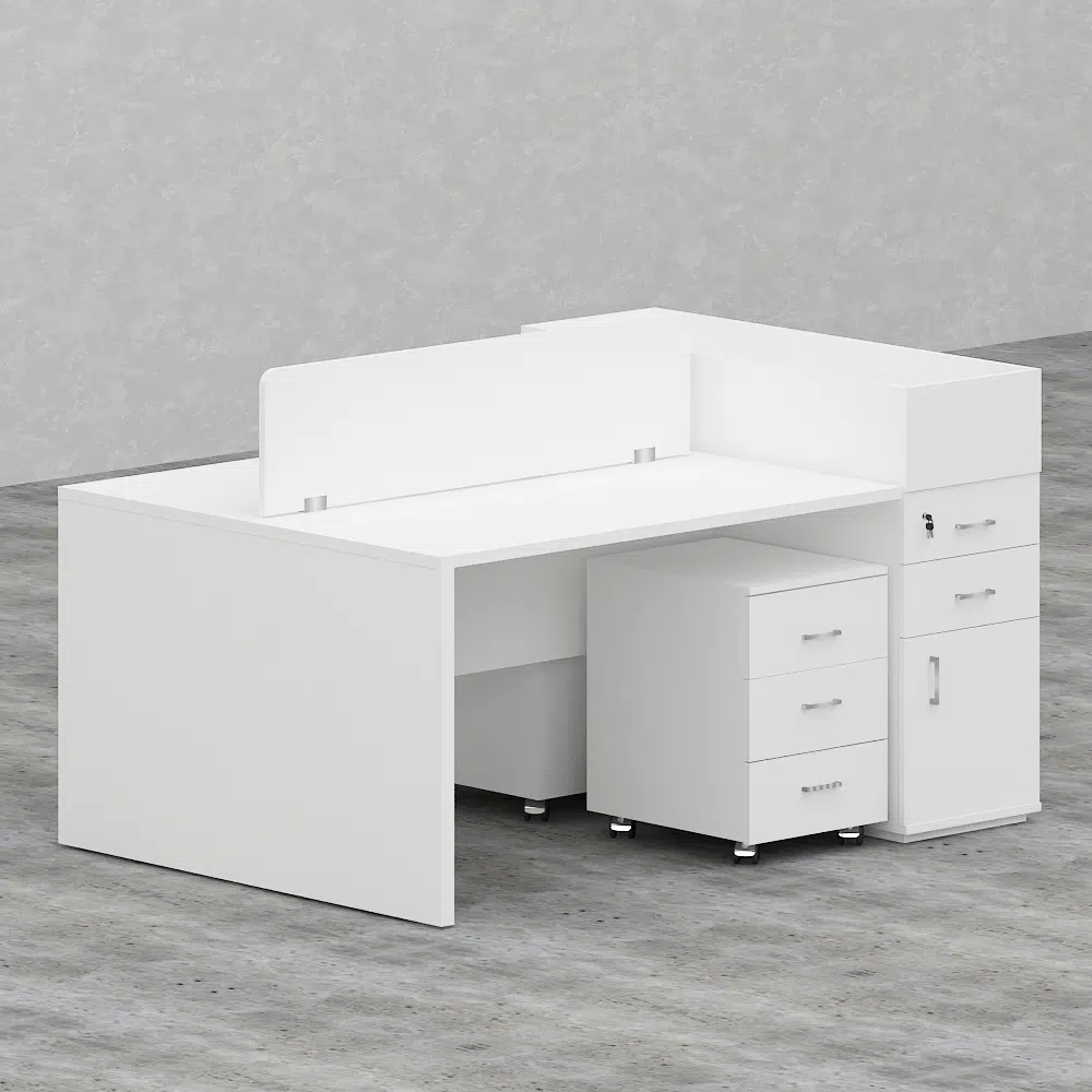 Rayan Series 2 Person Workstation With Storage Office Concept Furniture - Office Furniture Manufacturer & Supplier in Dubai Rayan Series 2-Person Workstation With Storage