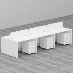 Rayan Series Cluster of 6x Face to Face Workstation